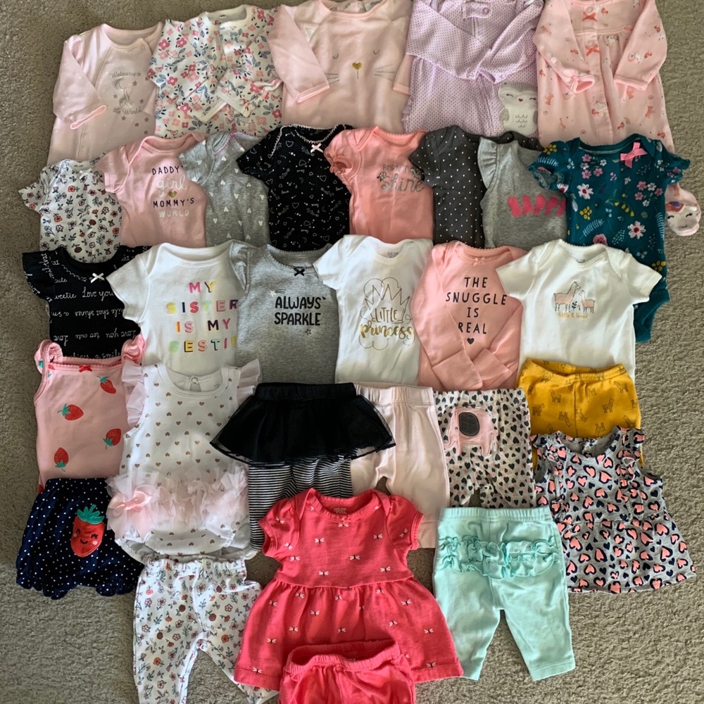 Bundle of Newborn & 0-3 Month Baby Girl Clothes